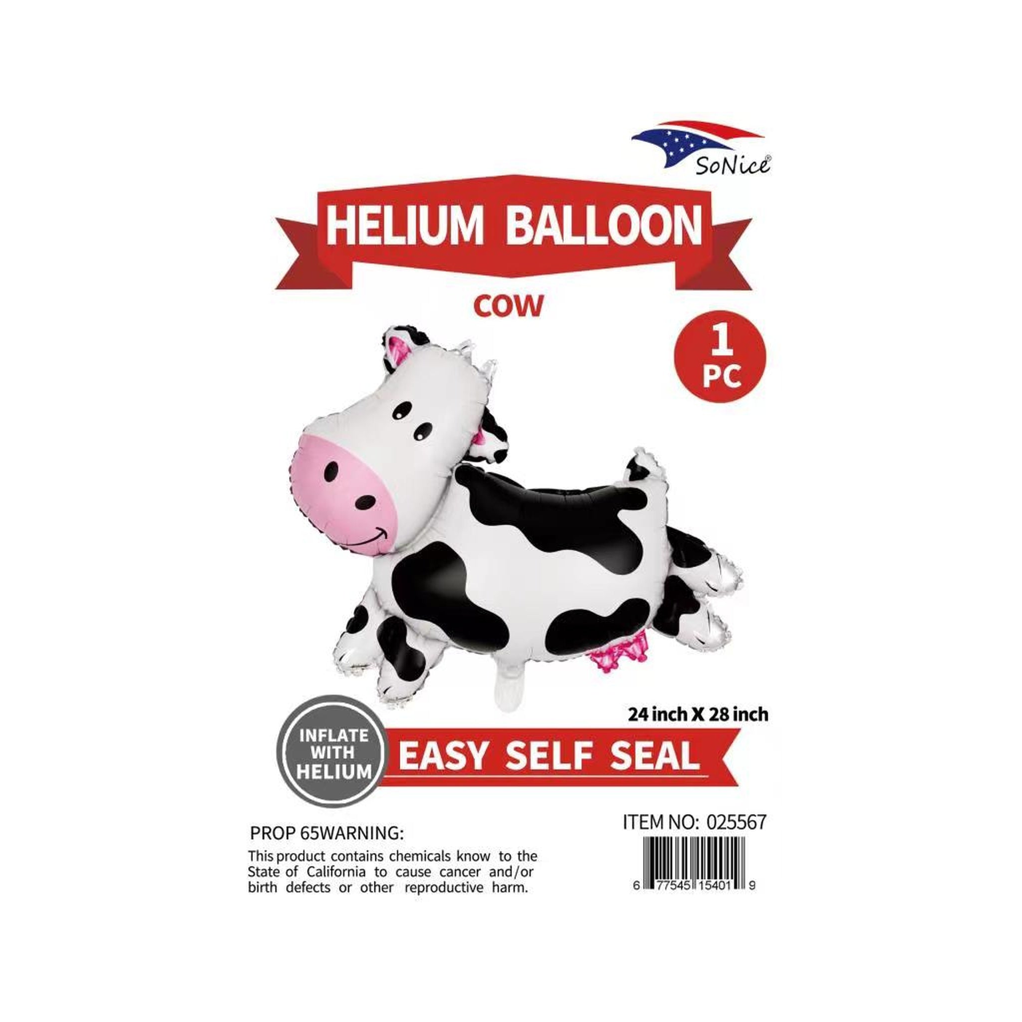 Mylar Balloon Cow